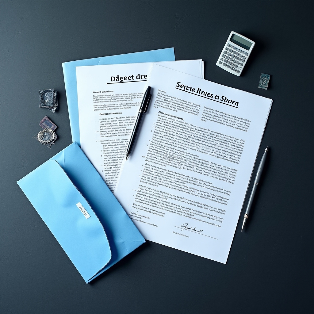 Construction obra insurance policy documents on a table