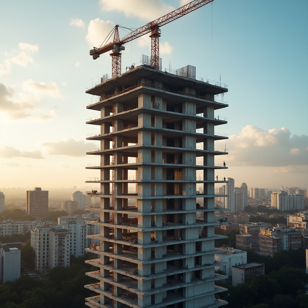Aerial view of a construction site in Argentina